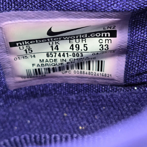 Nike Vapor Carbon 2.0 Elite Football Cleats Men\'s 15 Black Purple Athletic Shoes main image 4